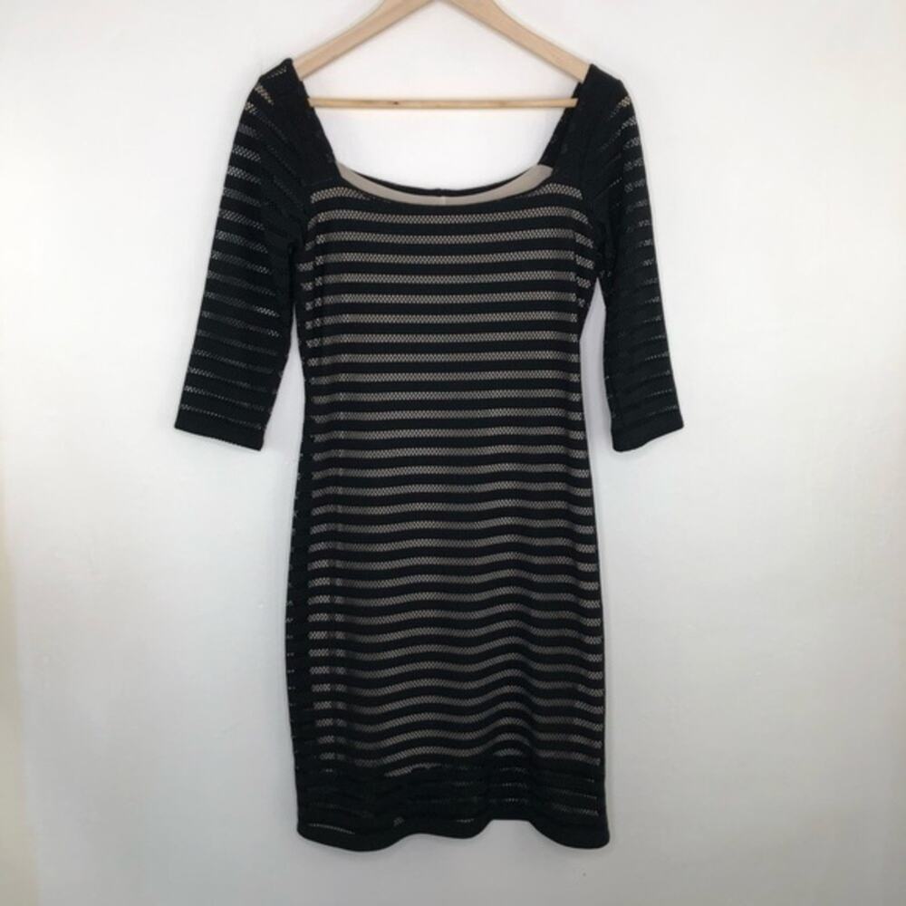 Anthropologie Weston Black Overlay Bodycon Dress Size Medium